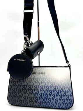 Michael Kors Jet Set Logo Crossbody Bag w Case for Apple AirPods Pro Black Multi